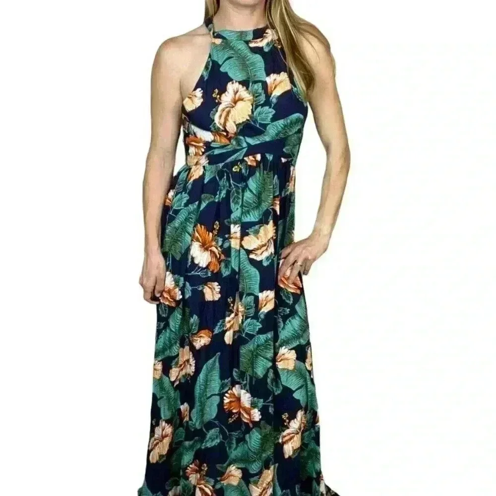 Lulus Temptation Island Floral Maxi Dress Size Small Wedding Summer Temptation